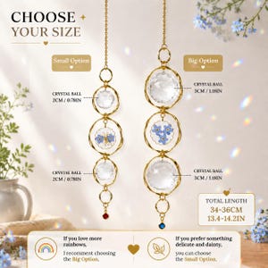 Atrapasueños personalizado con piedra natal, atrapasueños con flor nomeolvides, creador de arcoíris de cristal, adorno conmemorativo para ventana, regalo personalizado para mamá. imagen 3