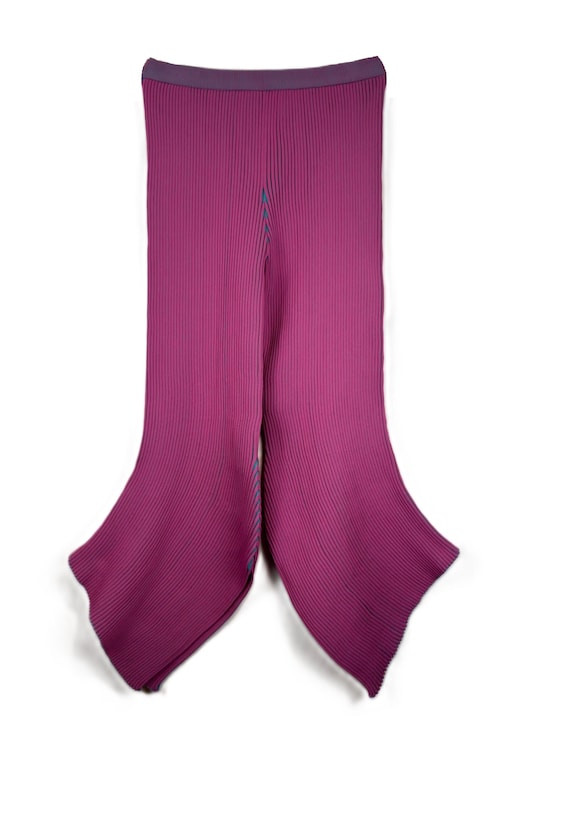 Issey Miyake Runway Pink Cropped “Fluidity Loop” Flare Pants