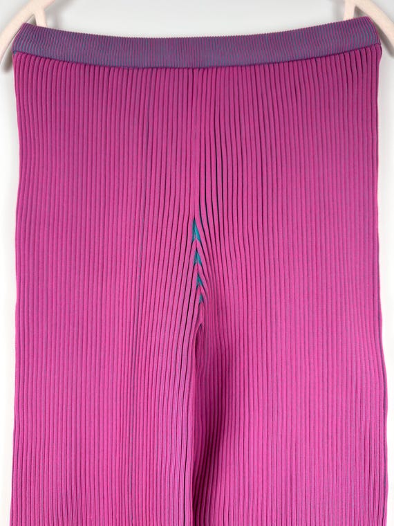 Issey Miyake Runway Pink Cropped “Fluidity Loop” Flare Pants View 3