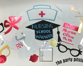 NURSES photo booth props nursing school photo propsnursing | Etsy