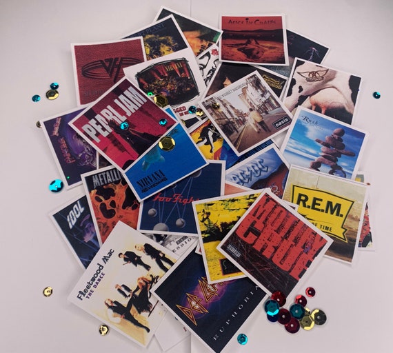 90,s ROCK BAND  Cd- album cover  table toss confetti decorations. Mini cd cover paper cut outs, 90's theme  party table party decorations