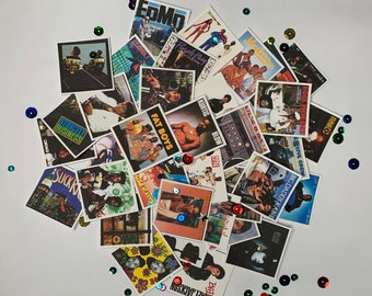 80,s Hip hop Cd album cover  table toss confetti decorations. Mini cd cover paper cut outs, 80's theme house party table party decorations