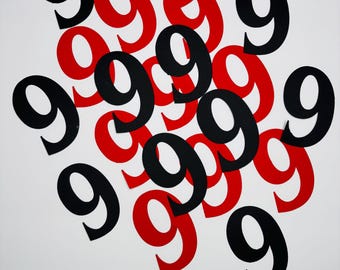 Personalized number scary font confetti table scatter toss. party favors. 30 per pack.