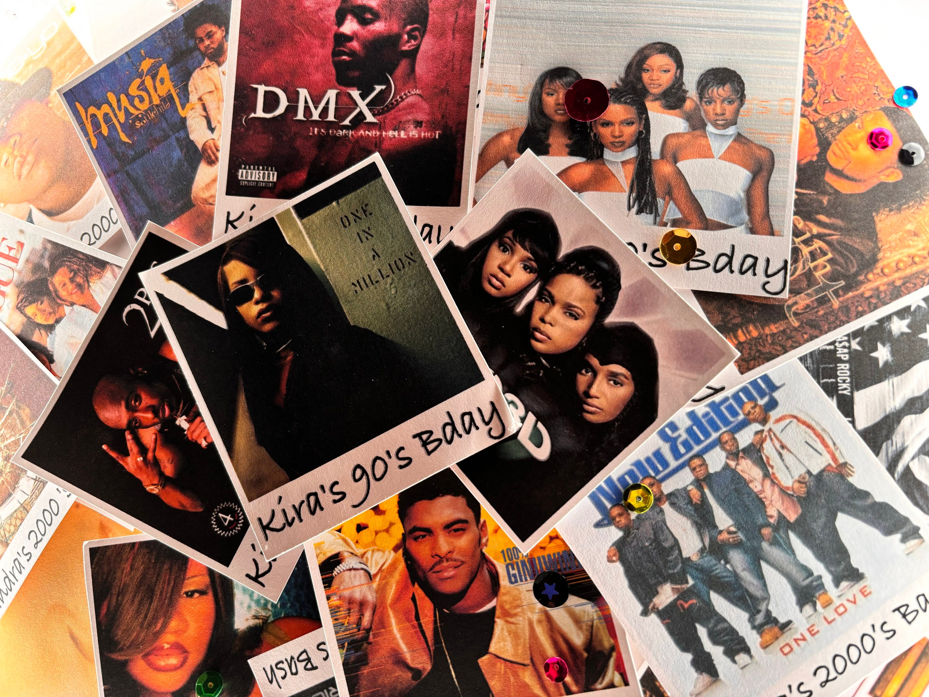 90s/2000s Hip Hop R&B CD Cover Confetti, Personalized Party Decor