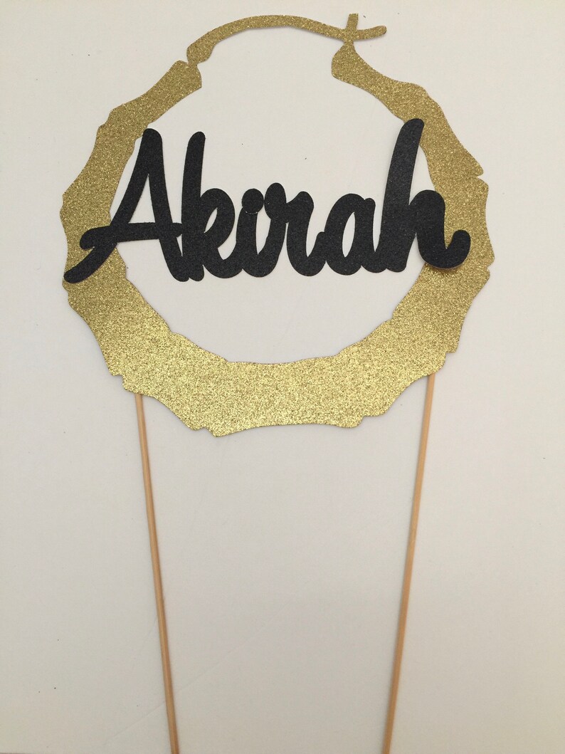 90's Large Glittery Gold Door Knocker Cake Topper/wall Etsy