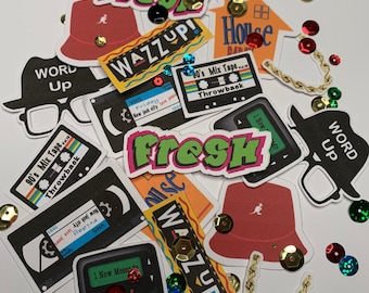 90&#39;s  hip hop party theme table toss confetti pieces. 0ld school house  party theme decor, ol’ school throwback party decorations, 90’s gear