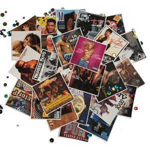 90,s (3X3)  30pcs R&B-Hip hop  music Cd-album cover table toss confetti Decor. Cd cover paper cut outs 90's theme  table party decorations.