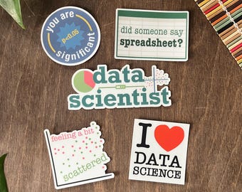 Data Scientist Sticker Pack - Data Science / Science-Themed Gift for Grad Students, Researchers