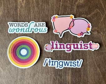 Linguist Sticker Pack - Linguistics / Science-Themed Gift for Grad Students, Researchers