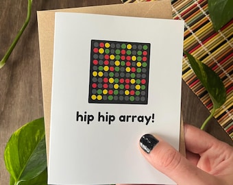 Microarray 'Hip Hip Array' Greeting Card / Science-Themed Card, Gift for Grad Students, Researchers