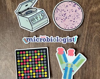 Microbiologist Sticker Pack - Microbiology / Science-Themed Gift for Grad Students, Researchers