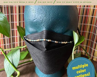 Mask Chain - "Masked and Mighty" in Morse Code / KN95, N95, KF94 Face Mask Jewelry Accessory