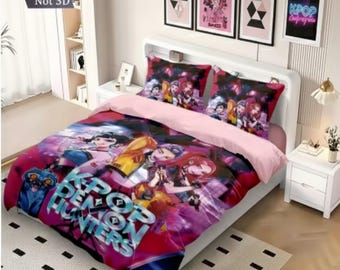Juego de edredón y funda de edredón Demon Hunter de KPop para niños y adultos