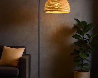 Handgefertigte Bambus Stehlampe  Japandi Stil Bogenlampe  Gewebtes Rattan  Kugel Licht  Boho rustikale hohe Stehlampe fr Wohnzimmer & Schlafzimmer -  Etsy sterreich