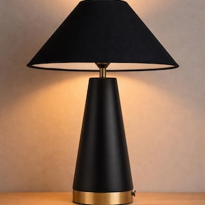 Lámpara de mesa cónica negra mate - Lámpara de escritorio minimalista moderna