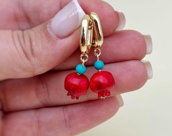 Pomegranate Clay Earrings by ClayColada