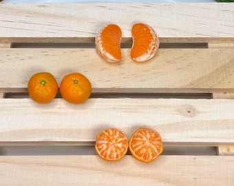 Zestaw kolczyków – kolczyki z gliny mandarynkowej dla kobiet
