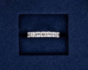 Asscher Cut Diamond Half Eternity Wedding Band for Her, Lab Grown Diamond Eternity Band, Stackable Band for Engagement Ring, Gift for Women