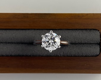 2 Carat IGI Certified D VS1 Round Brilliant Lab Grown Diamond Solitaire Ring 6 Prong 14K White Gold Engagement Ring
