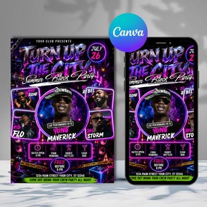 Bewerkbare flyer voor buurtfeest | Flyer voor buurtevenement | Uitnodiging voor buurtfeest | Poster voor straatfeest | Canva-sjabloon