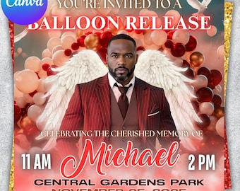 Memorial Balloon Release Flyer | Editable Canva Template