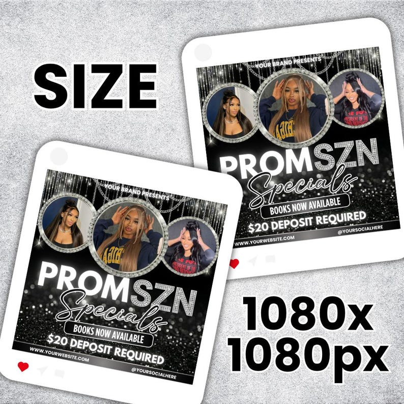 Prom Booking Flyer, Prom Szn Special Flyer, Prom Season Special Deal Flyer, Homecoming Flyer, MUA Lashes Nails Hair Braids wig Flyer, canva