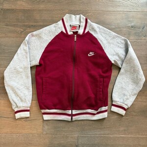 Vintage Nike 1980s Nike Full Zip Jacket Cotton Swoosh Coat ~ 1980s ~ Size Small image 1