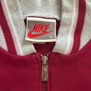 Vintage Nike 1980s Nike Full Zip Jacket Cotton Swoosh Coat ~ 1980s ~ Size Small image 2