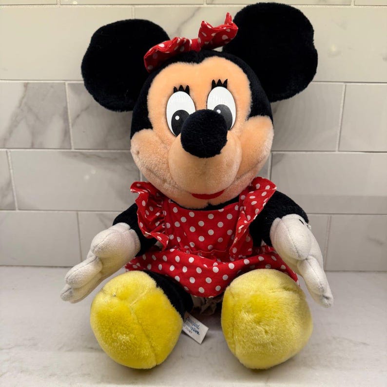Vintage Minnie AND Mickey Mouse Stuffed Animals, Plush Toys ~ Disneyland Walt Disney World ~14" afbeelding 5