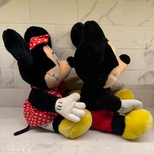 Vintage Minnie AND Mickey Mouse Stuffed Animals, Plush Toys ~ Disneyland Walt Disney World ~14" afbeelding 2