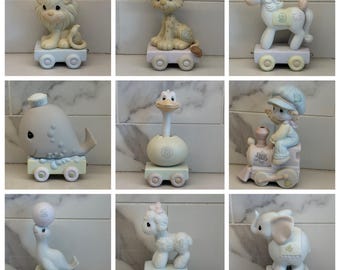Vintage Precious Moments Assorted Birthday Series Train Figurines ~ Enesco 1980s