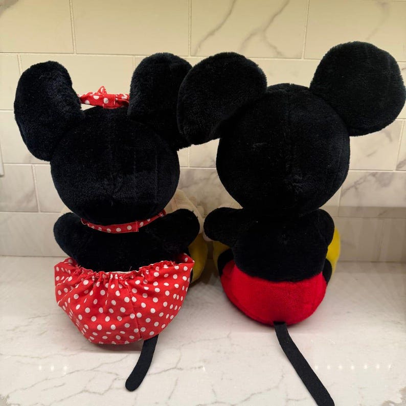 Vintage Minnie AND Mickey Mouse Stuffed Animals, Plush Toys ~ Disneyland Walt Disney World ~14" afbeelding 3