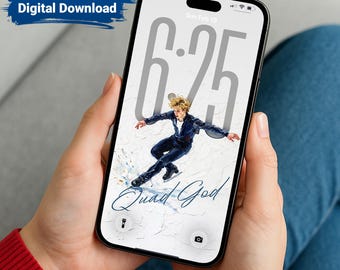 Ilia Malinin Quad God Phone Wallpaper | Figure Skating Digital Download | Aesthetic Skater Lock Screen