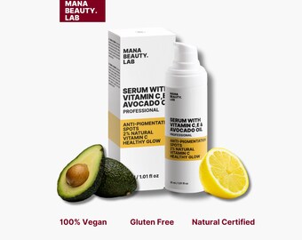 Siero con vitamina C, E e olio di avocado per il viso / Siero naturale / Mana Beauty Lab Skincare