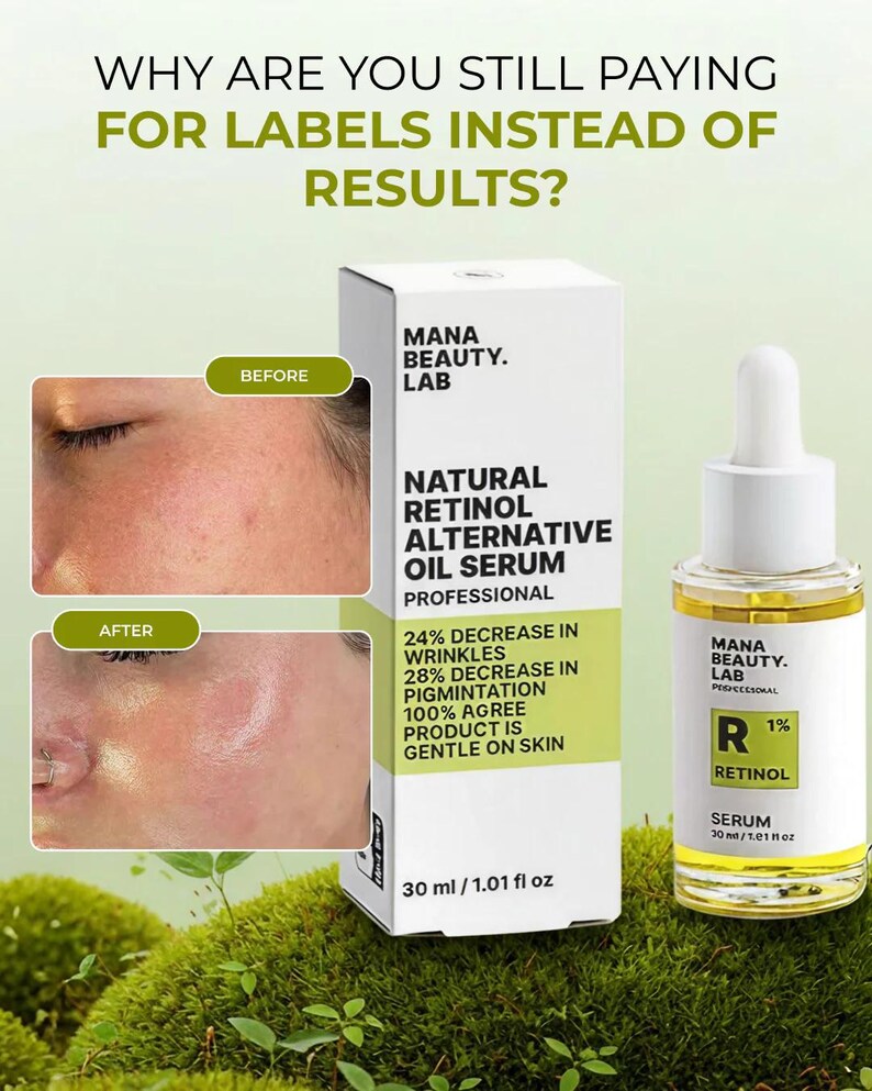Natural Retinol Alternative Oil Serum: Bakuchiol & Rosehip Seed image 2