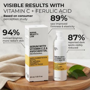 Siero con vitamina C, E e olio di avocado per il viso / Siero naturale / Mana Beauty Lab Skincare immagine 3