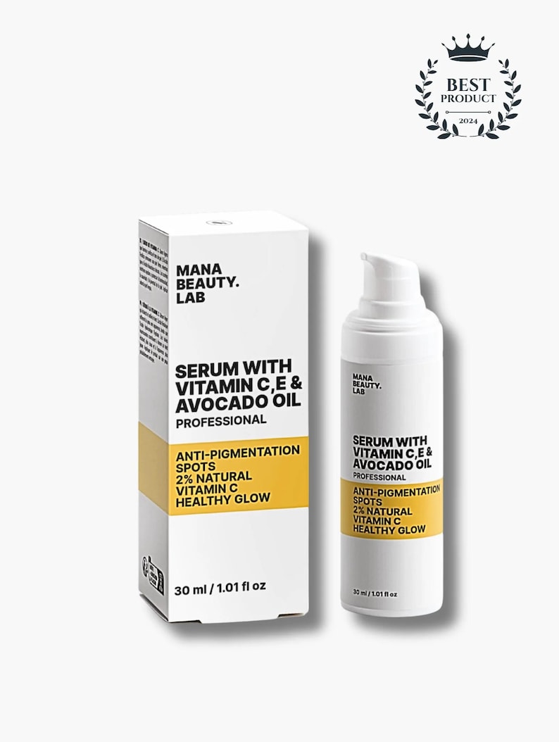 Siero con vitamina C, E e olio di avocado per il viso / Siero naturale / Mana Beauty Lab Skincare immagine 2