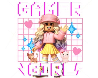 Roblox Gamer Girl PNG – Digital Clipart, Sublimation Design (Digital Download)