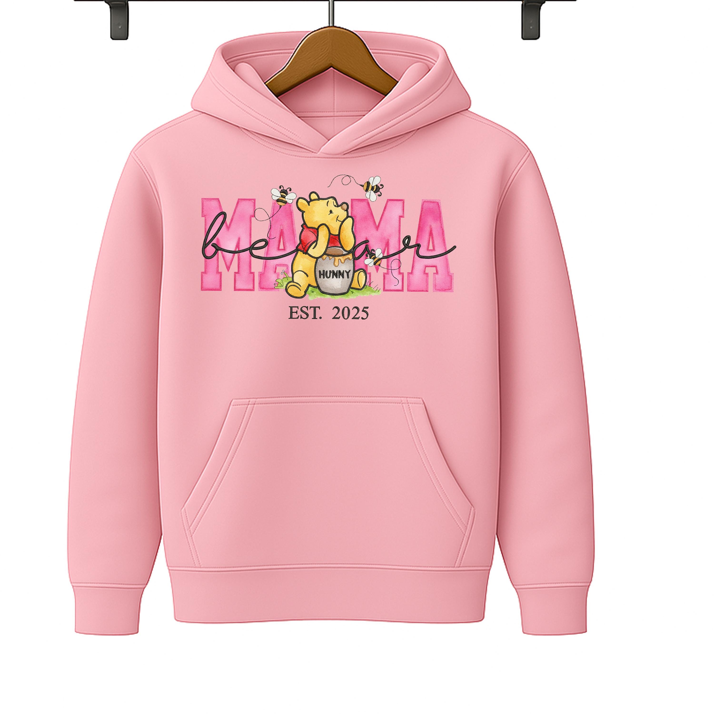 pooh-mammy Mama Bear Est 2025 PNG – Pooh Bear, Glitter Design (digital