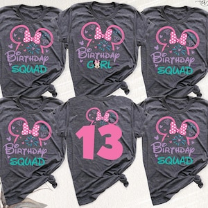 Disney Birthday Girl Shirt Minnie Birthday Tee, Custom Birthday Tee, Disney Birthday Trip Tshirt, Disney Family Birthday Squad Shirt