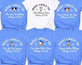 Disney Most Likely To Shirts Matching Family Disney Trip Tees, Custom Disney Group Tshirts, Disneyland Outfit, Disney Vacation Tee