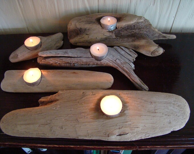 Driftwood Tea Light Holders Sold in Lots Etsy