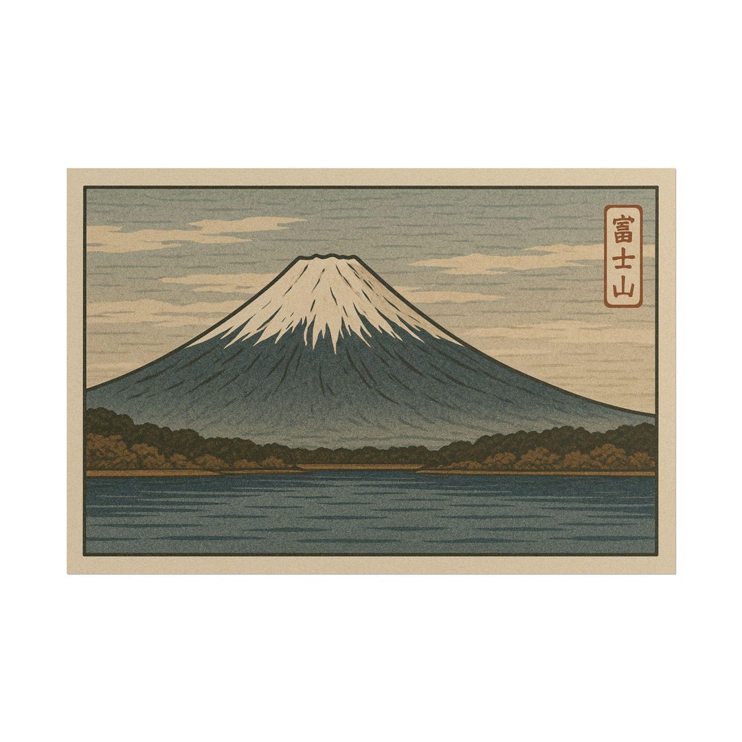 Fuji Mountain Japanese Landscape Wall Art Print - Home Decor, Nature ...