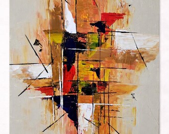 Stampa artistica da parete astratta Wabi Sabi – Poster moderno e vibrante per la decorazione della casa – Riproduzione di un dipinto originale