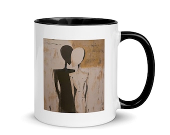 Tazza in ceramica lucida bianca e nera – Tazza da caffè artistica e minimalista – Regalo per gli amanti del design