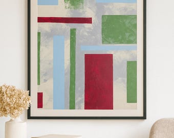 Stampa artistica geometrica astratta – Poster moderno Wabi Sabi – Riproduzione di un dipinto originale