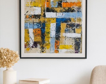 Stampa artistica astratta Wabi Sabi – Decorazione moderna e colorata per la casa – Riproduzione di un dipinto originale
