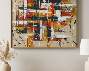 Stampa artistica astratta Wabi Sabi – Decorazione moderna e colorata per la casa – Riproduzione di un dipinto originale