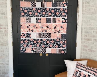 Navy and Pink Patchwork Quilt 2