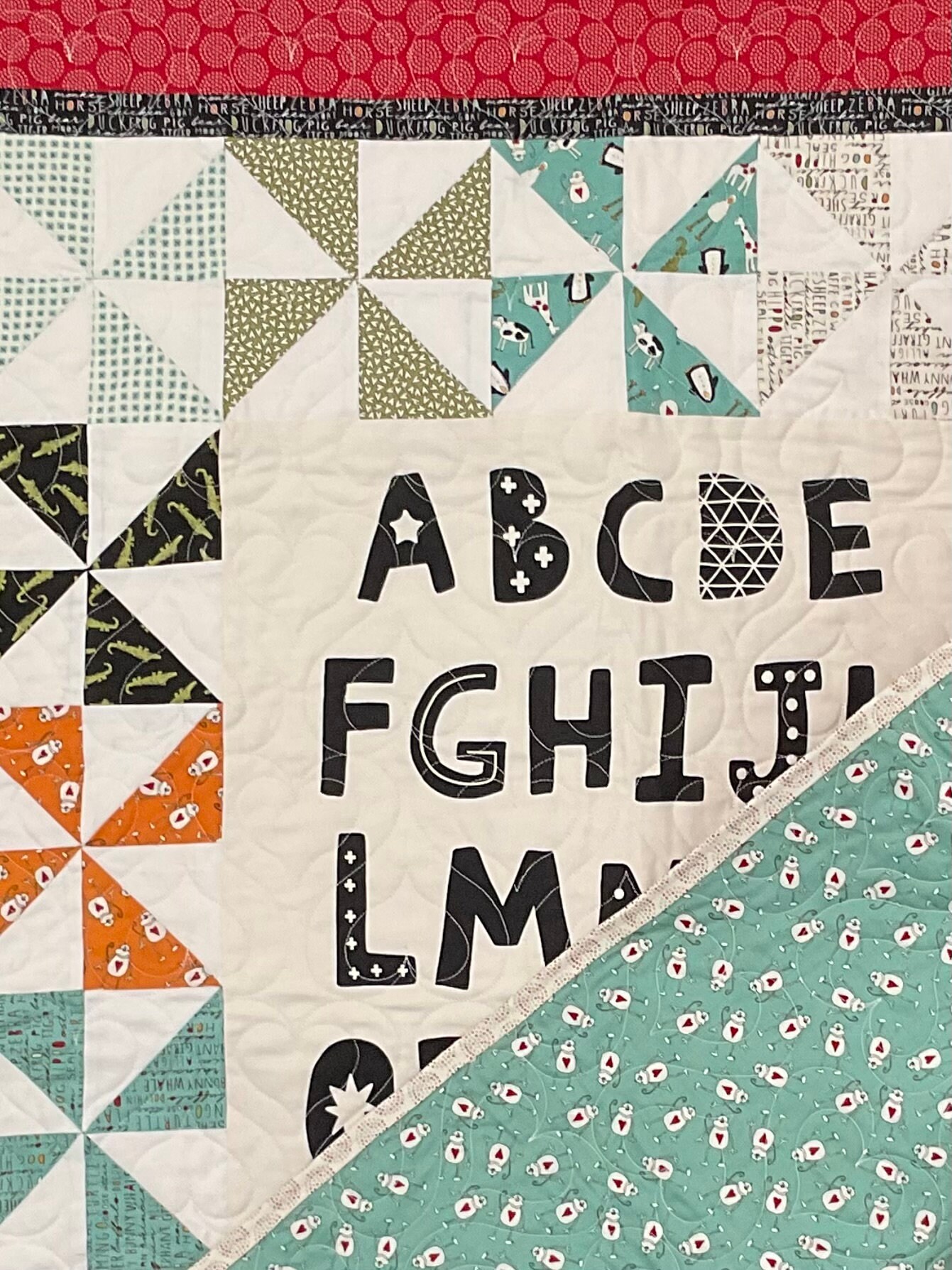 Pinwheel Alphabet Animal Block Quilt - Etsy
